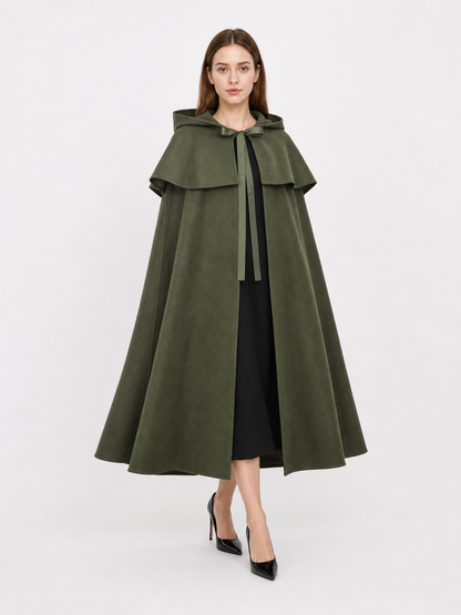 Olive Medieval Hooded Carnival Cloak