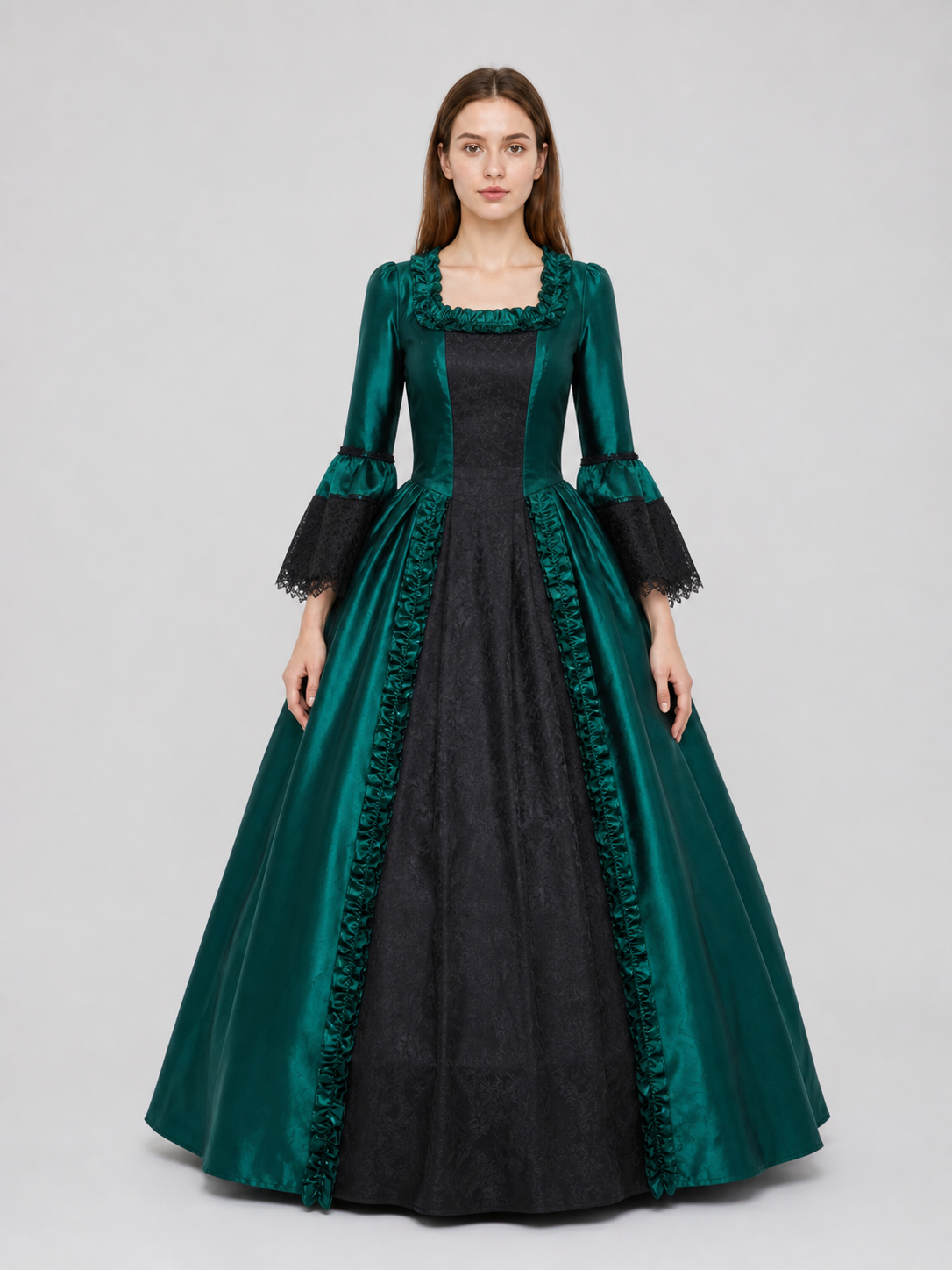 Gothic Victorian Dress with Wide Sleeves