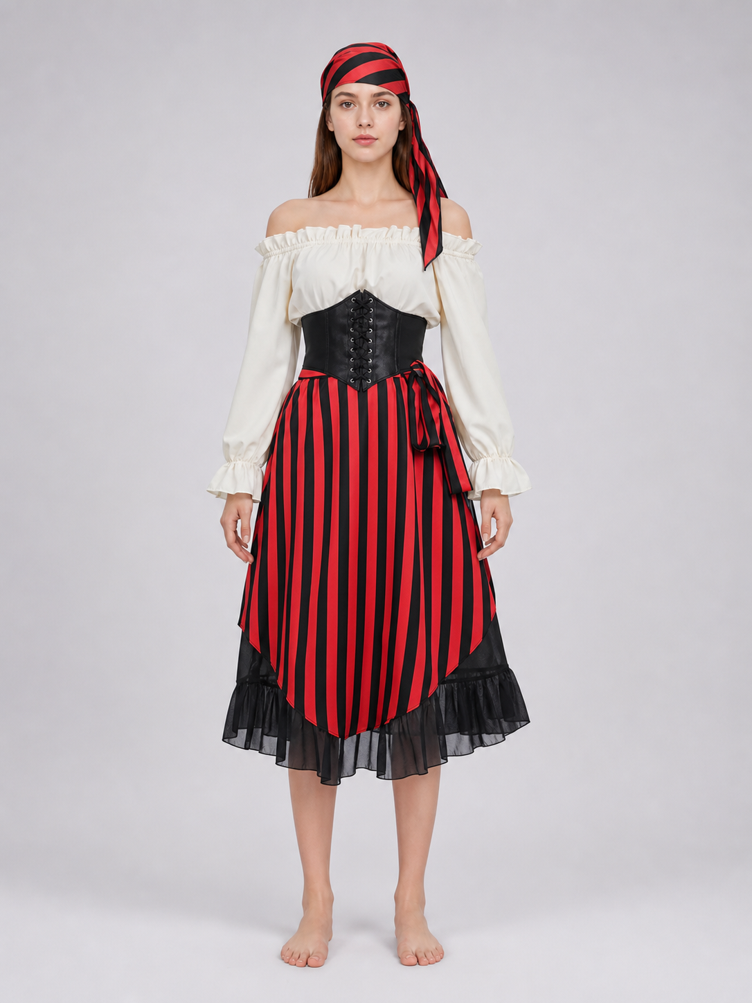 Victorian-style pirate costume set