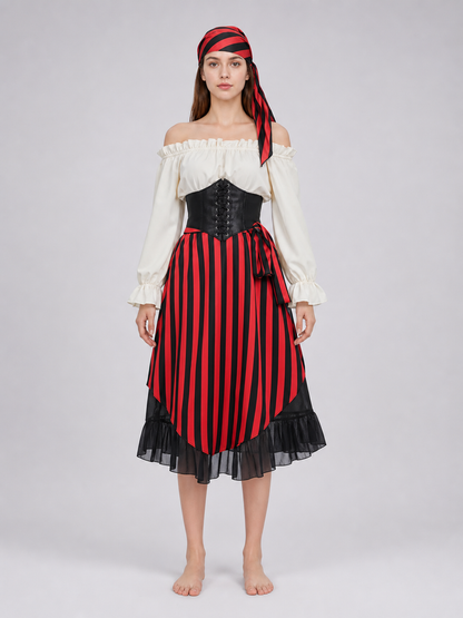 Victorian-style pirate costume set