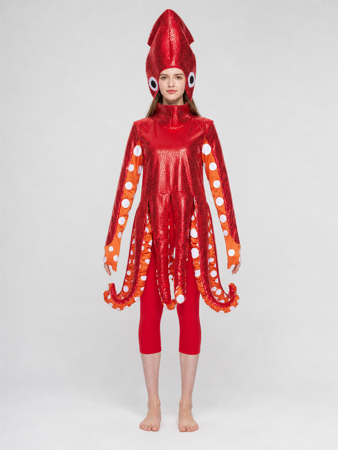 Red Sequin Squid Stage Costume