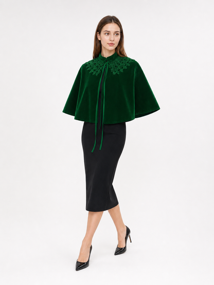 Dark Emerald Carnival Cloak with Collar
