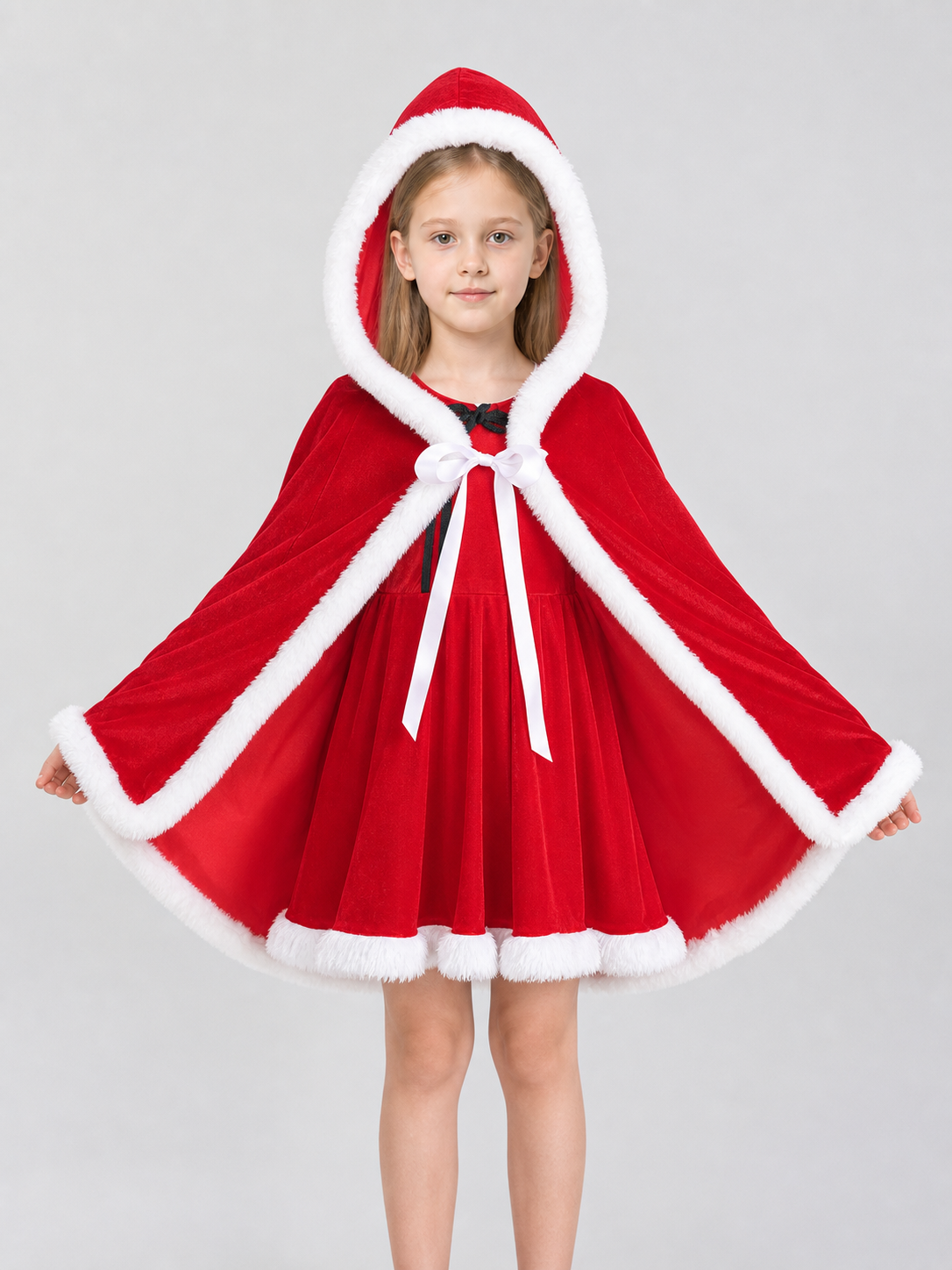 Festive Santa Costume: Dress and Cape