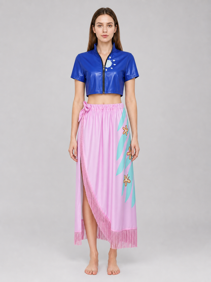 Nico Robin Cosplay Costume: Blue Blouse and Pink Skirt