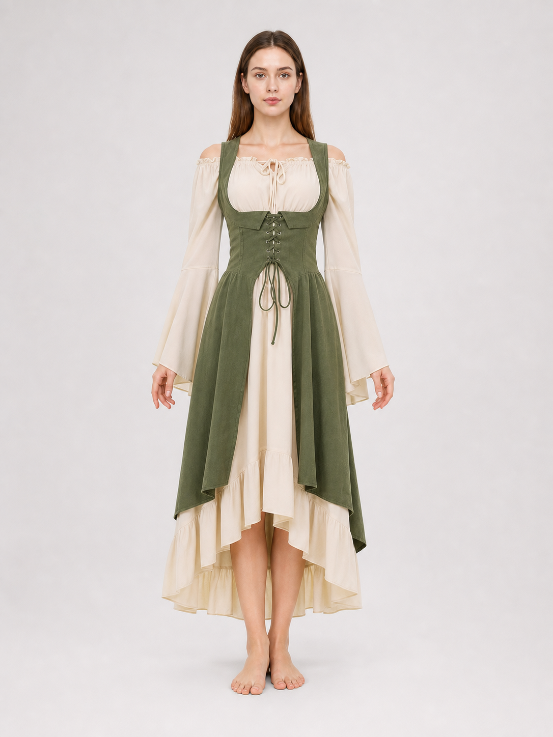 Medieval-Style Lace-Up Sundress