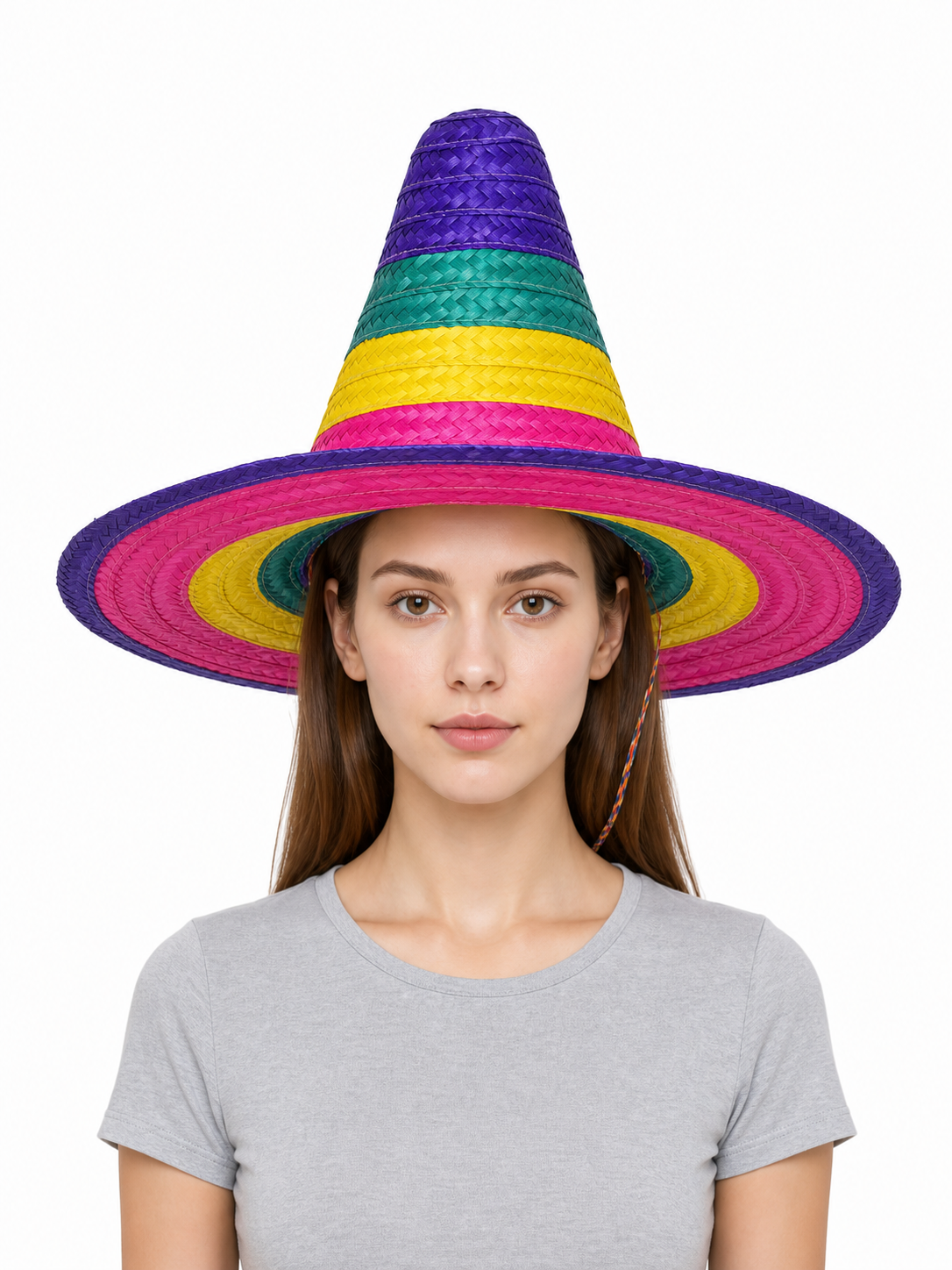 Purple Wide-Brim Carnival Hat