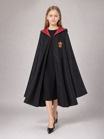 Black Hooded Carnival Cloak for Cosplay