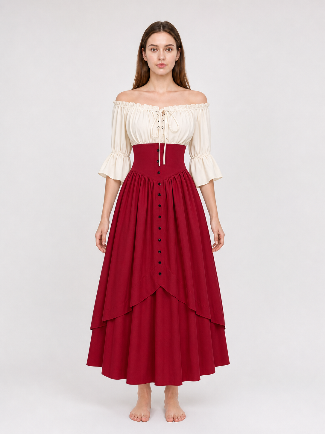Vintage Off-the-Shoulder Dress