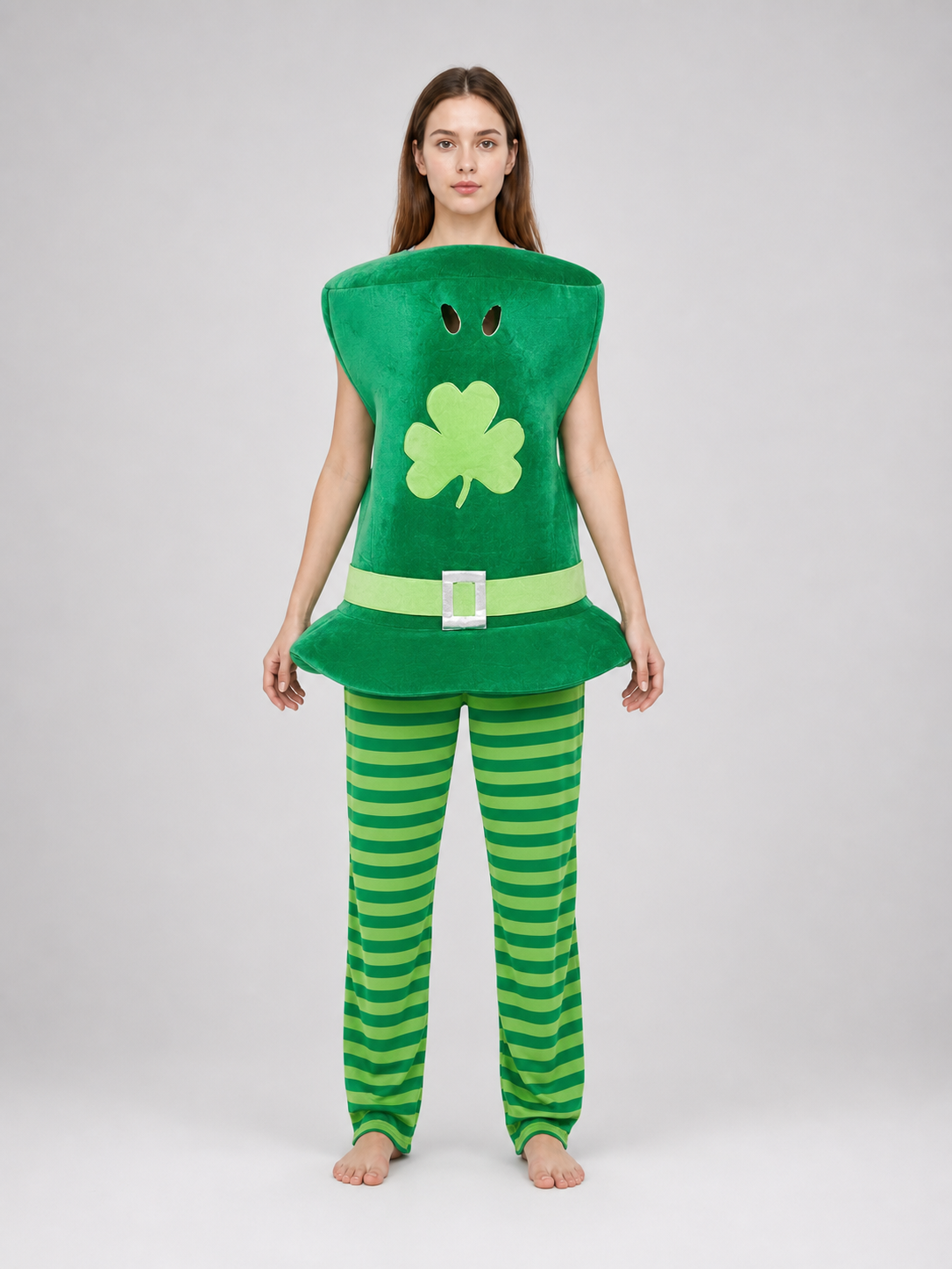 Green Leprechaun Costume with Hat and Pants