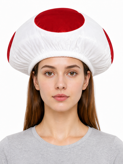 Red and White Mushroom Costume Hat front view