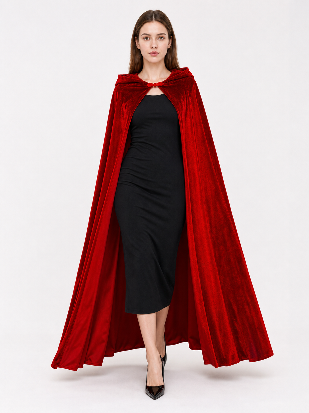 Red Hooded Carnival Cloak for Cosplay