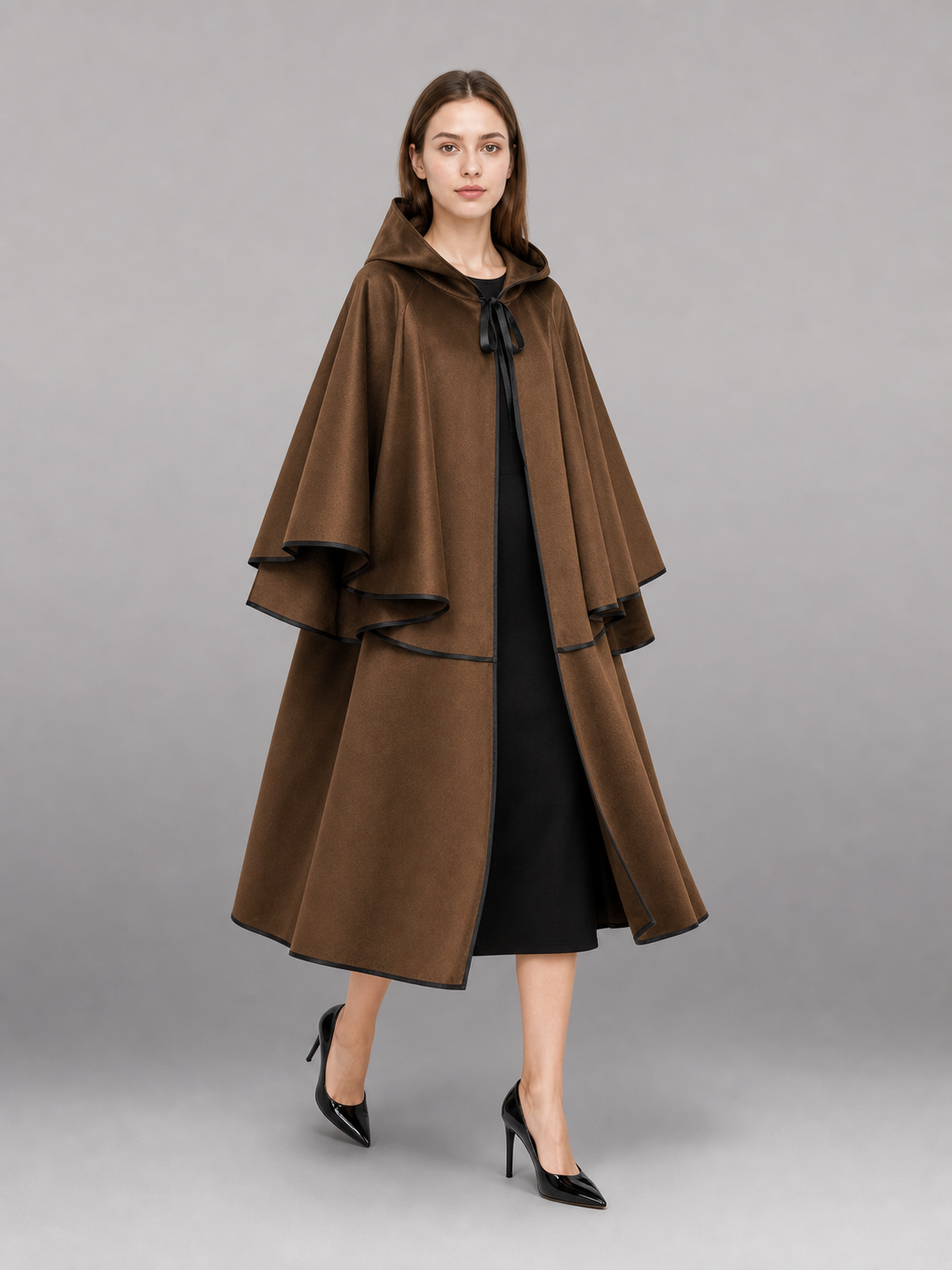 Brown Hooded Costume Cloak