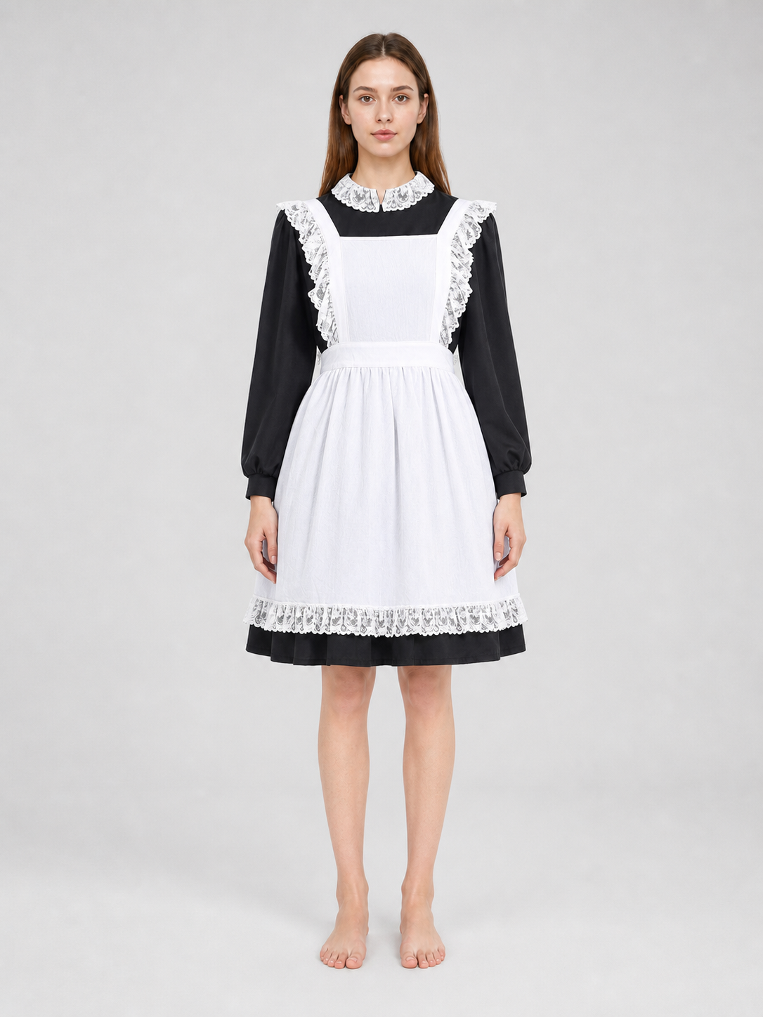 Vintage-Style Maid Costume with Apron