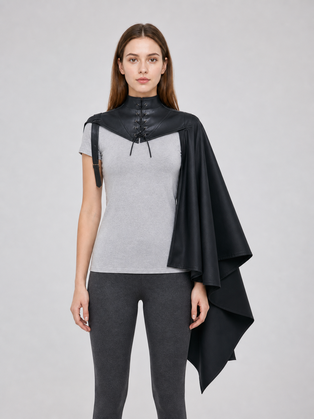 Medieval Hoodless Cloak in Gothic Style