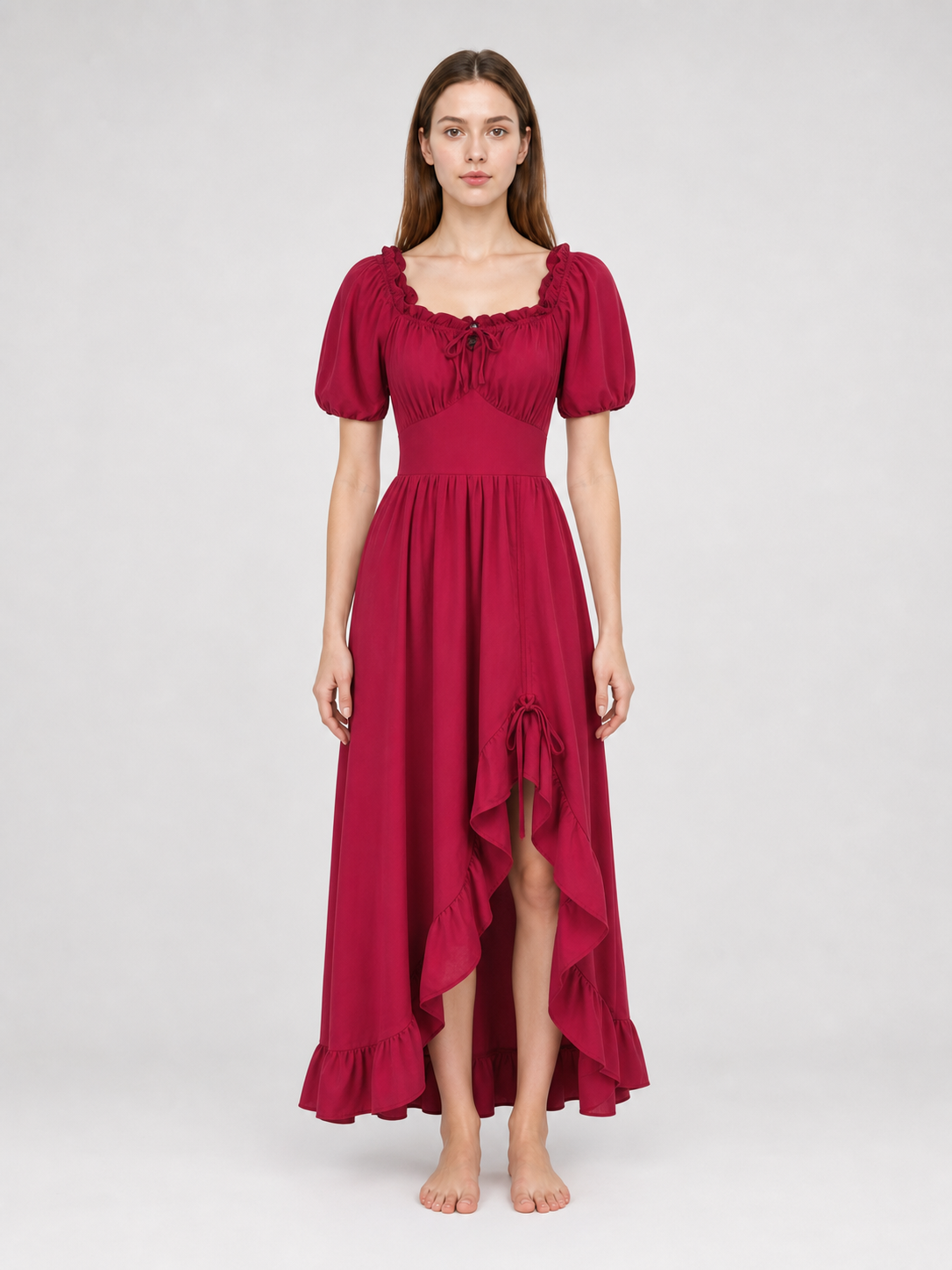 Vintage-Style Corset-Bodice Maxi Dress