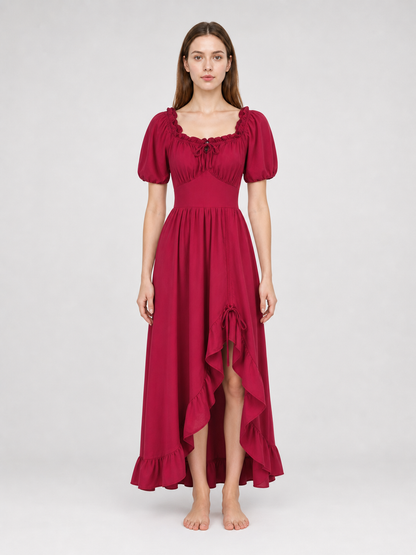 Vintage-Style Corset-Bodice Maxi Dress