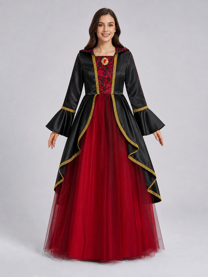 Black and red hooded costume dress