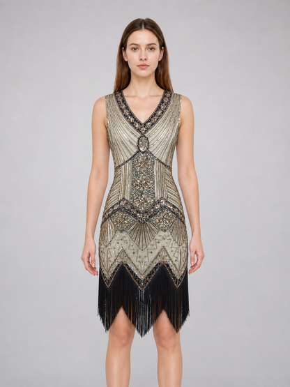 Vintage Gatsby Fringe and Sequin Dress