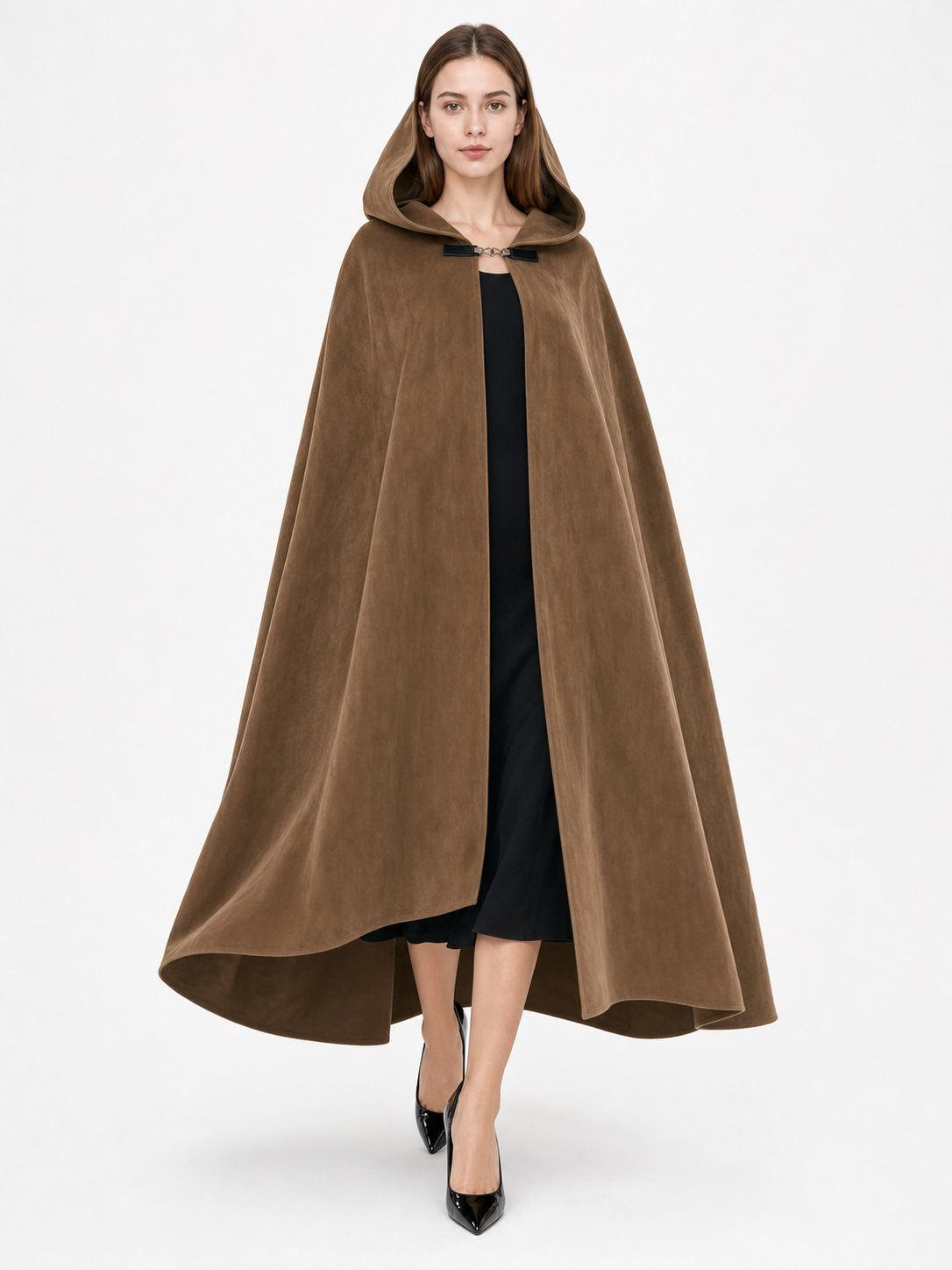 Brown Hooded Costume Cloak