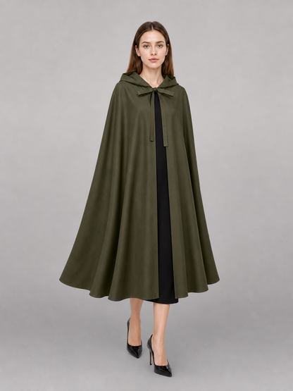 Dark Olive Hooded Costume Cape