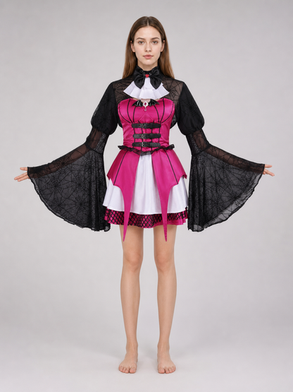 Gothic Draculaura Cosplay Dress with Corset Bodice