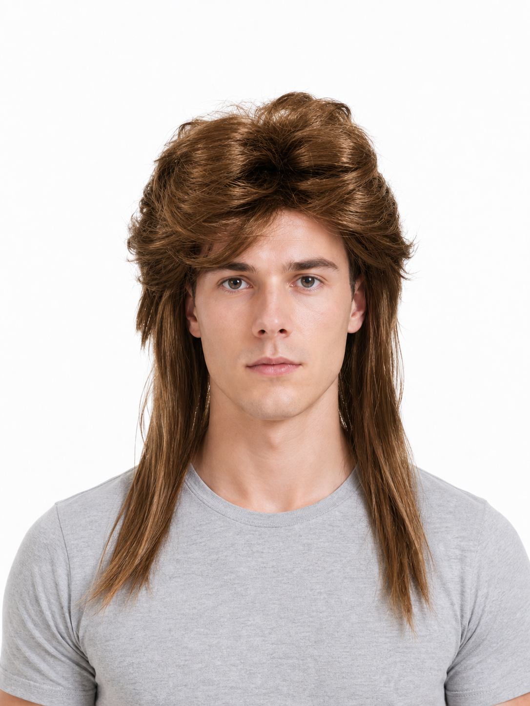 Long Brown Curly Costume Wig