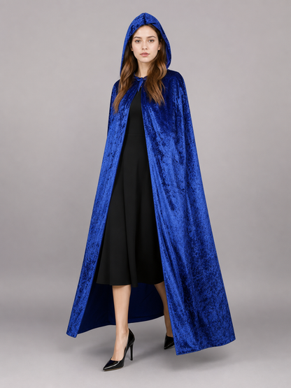 Blue hooded costume cloak for cosplay