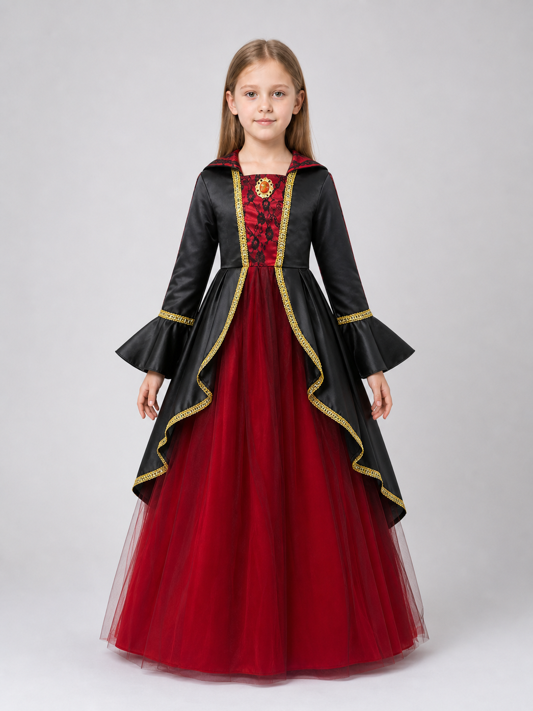 Costume Dress with Hat and Collar for Cosplay