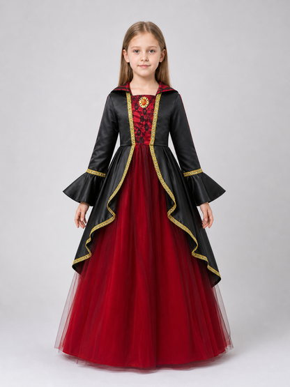 Costume Dress with Hat and Collar for Cosplay