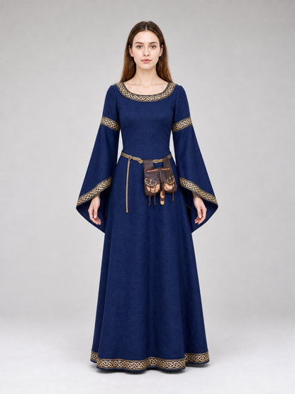 Long Medieval Dress with Belt and Pendant