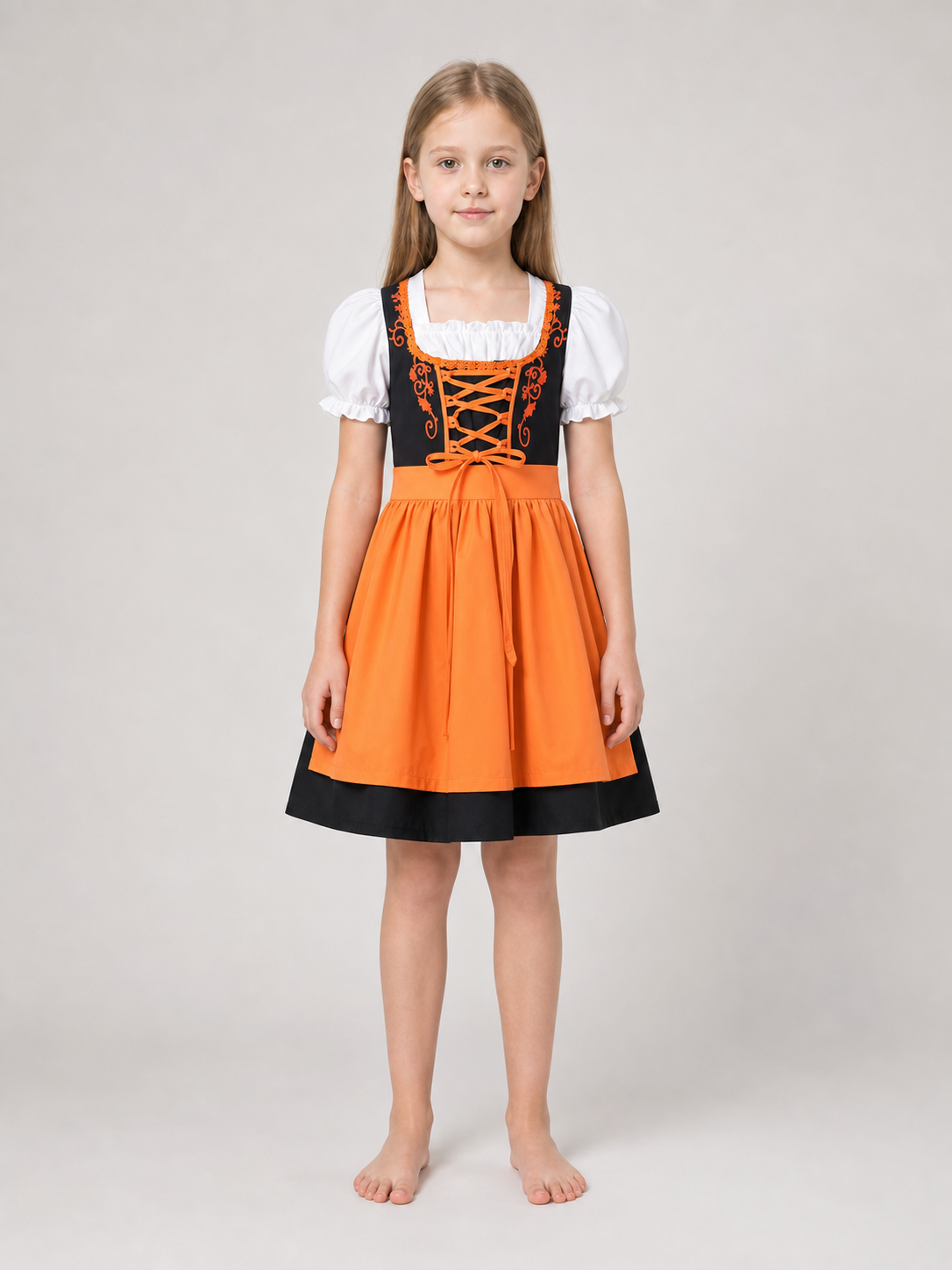 Carnival Dress in Folk Style with Lacing