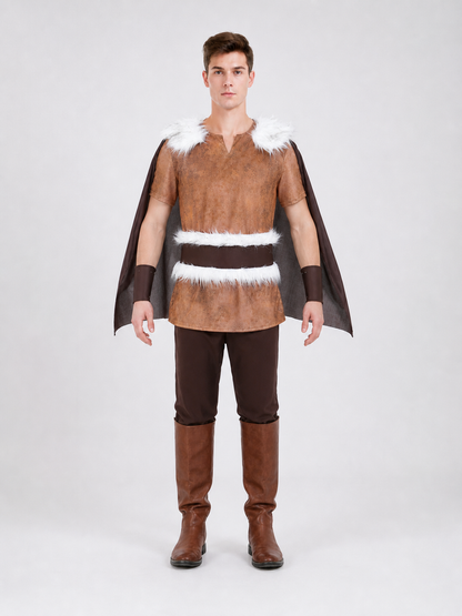 Medieval costume with cloak, belt, and boots