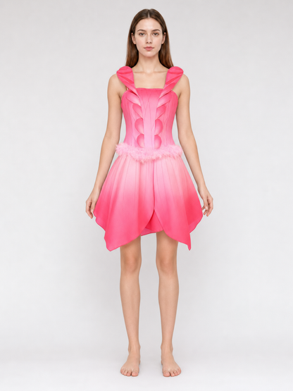 Cosplay Dress with Wings, Belt, and Full Hem