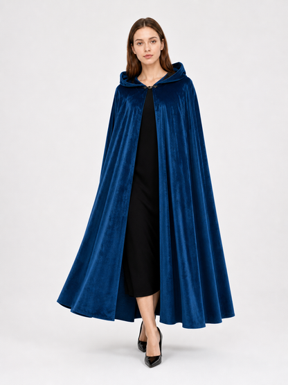 Blue Medieval Hooded Costume Cloak