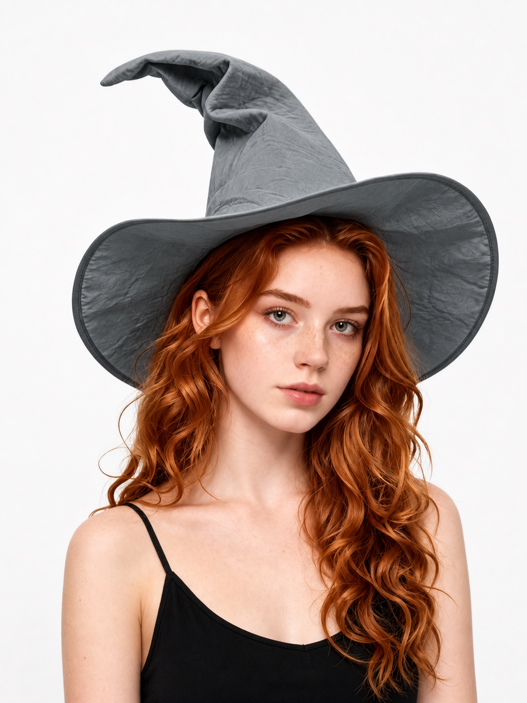Dark Gray Carnival Witch Hat for Halloween
