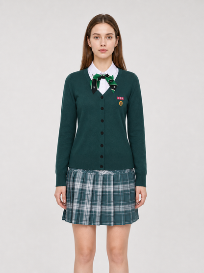 School Uniform Cosplay Costume: Cardigan, Shirt, and Skirt