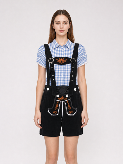 Suspenders Set: Plaid Shirt and Shorts