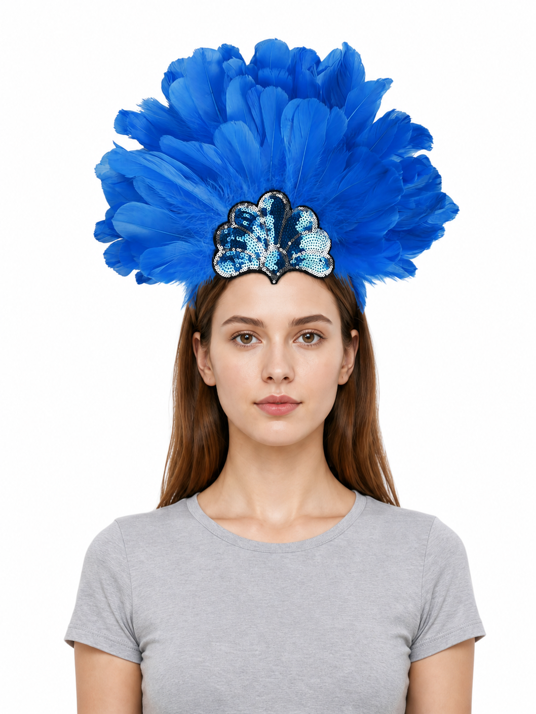 Carnival Headpiece with Blue Feathers