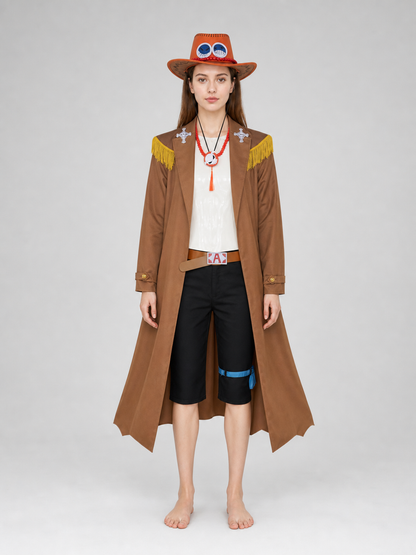 Ace One Piece Cosplay Costume: Coat and Accessories