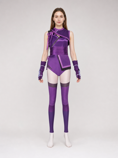 Mileena Ninja Cosplay Costume, 7-Piece Set