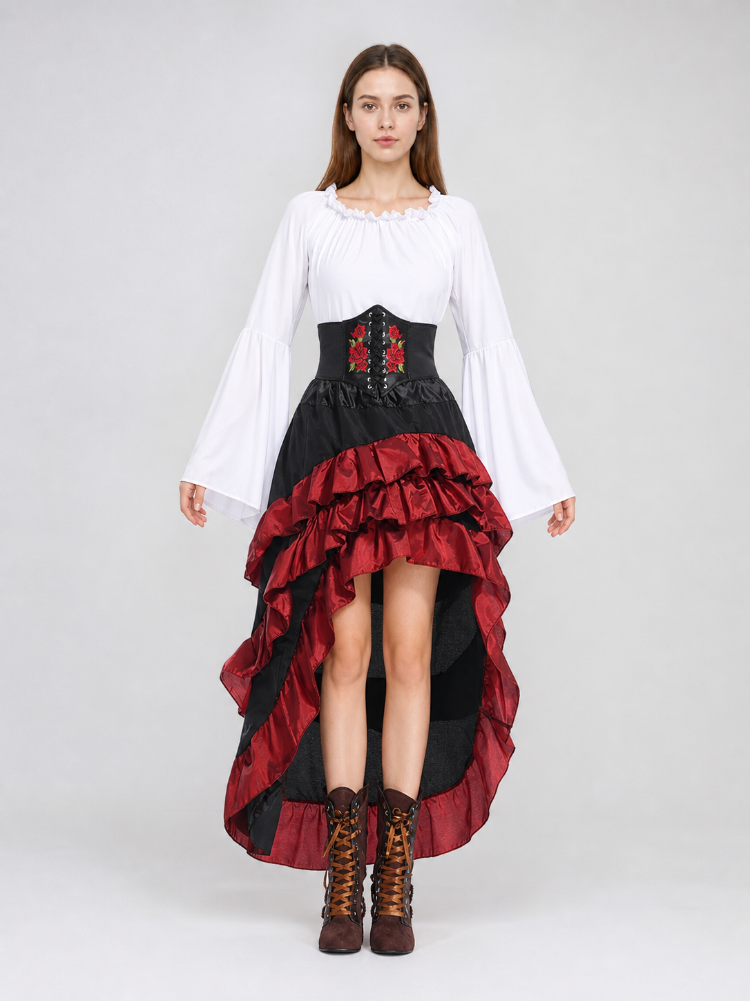 Victorian-style carnival costume with corset