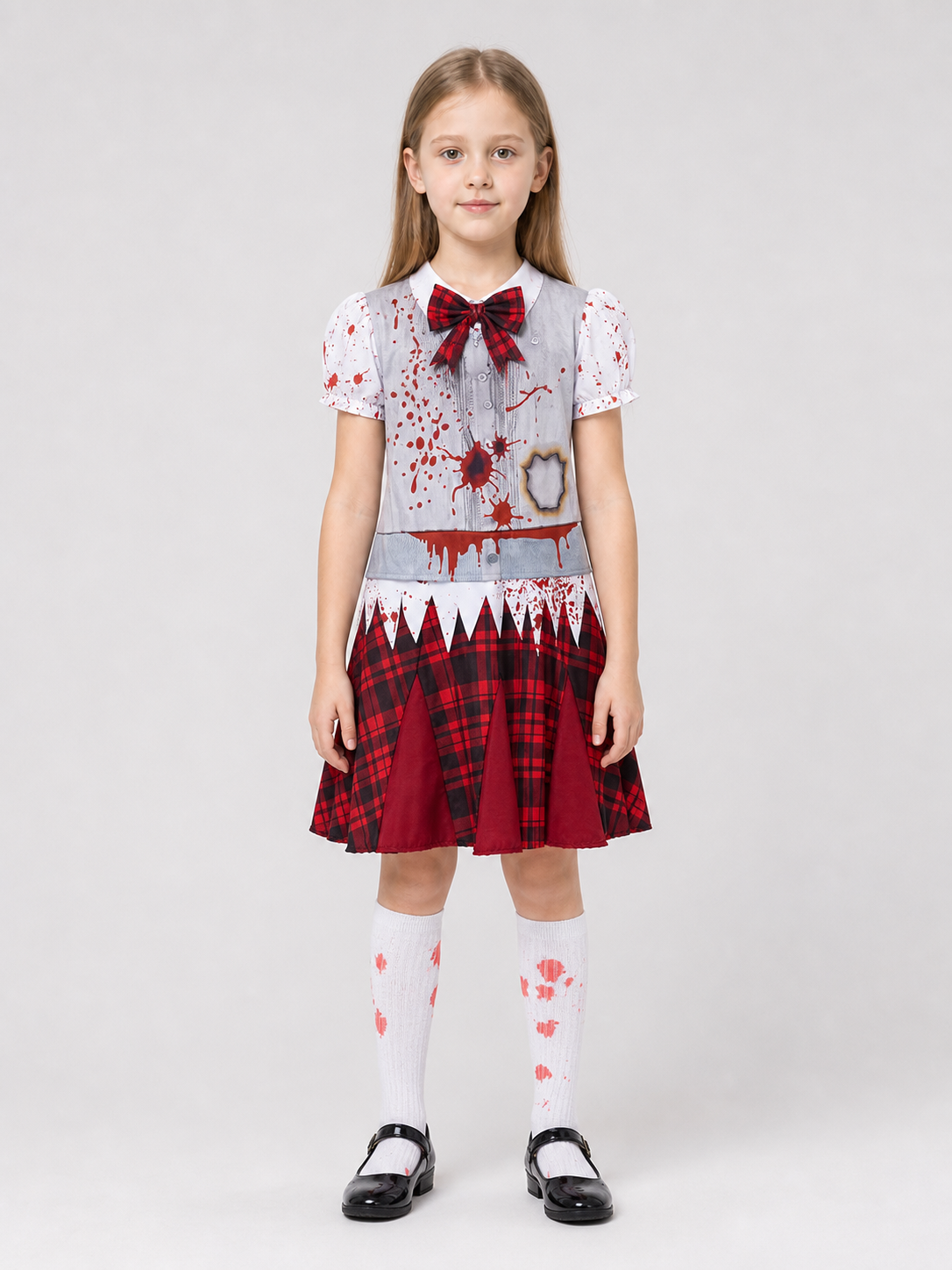 Zombie costume: top, skirt, and bow tie