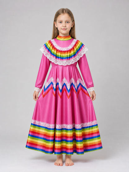 Bright Carnival Dress in Mexican Style
