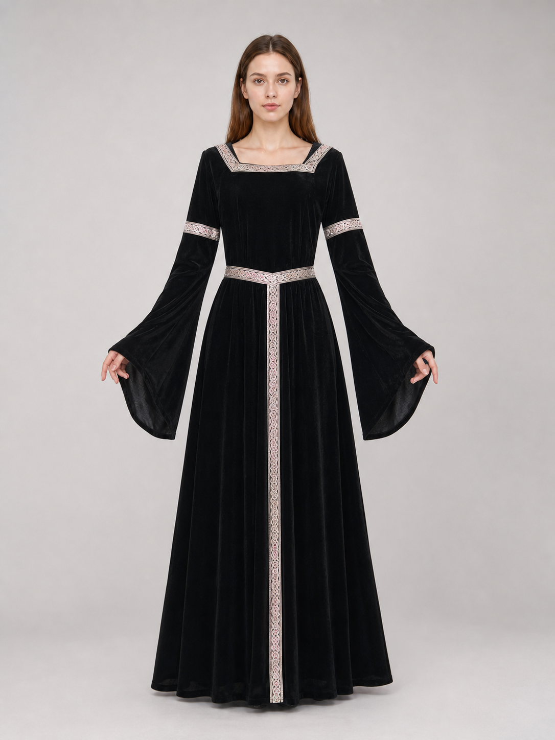 Zombie costume, medieval hooded dress