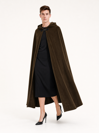 Brown Hooded Costume Cape