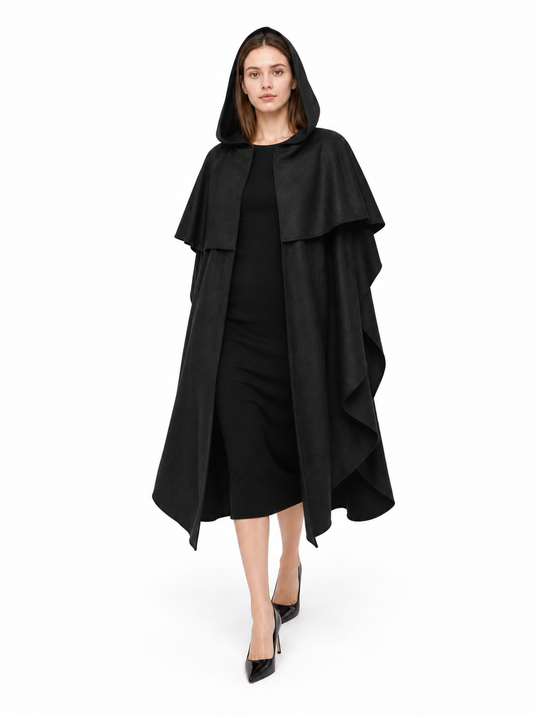 Black Hooded Costume Cloak for Cosplay