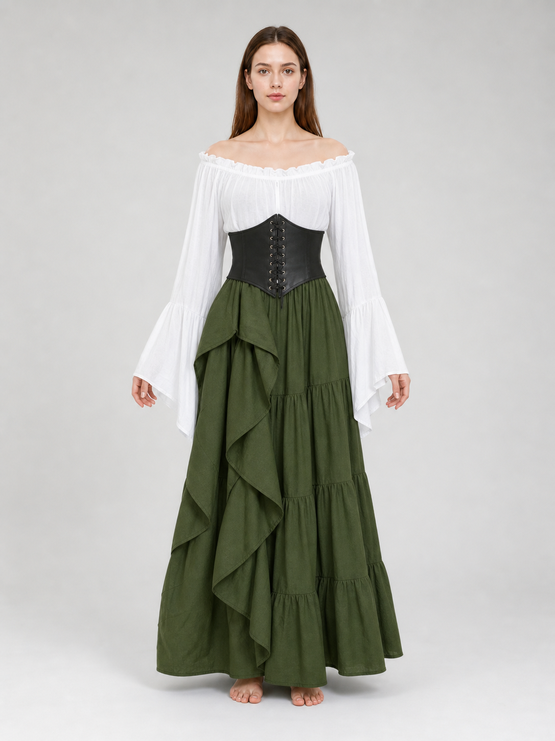 Renaissance-Style Costume Dress with Corset