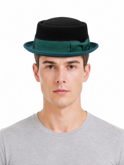 Carnival fedora hat with contrasting ribbon