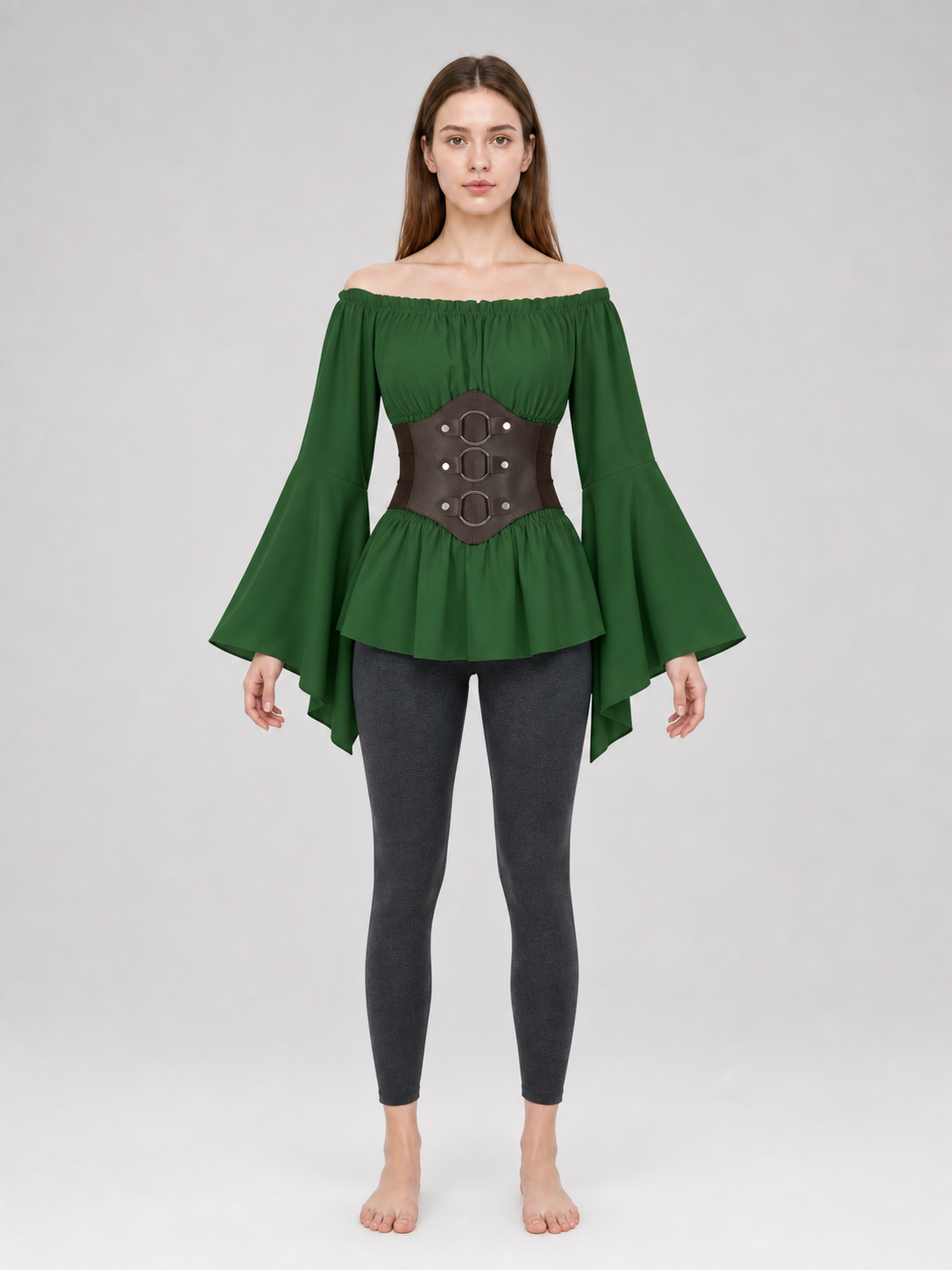Renaissance-Style Costume Dress with Belt