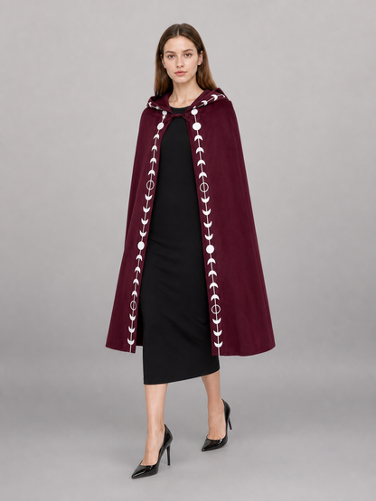 Burgundy Hooded Carnival Cloak